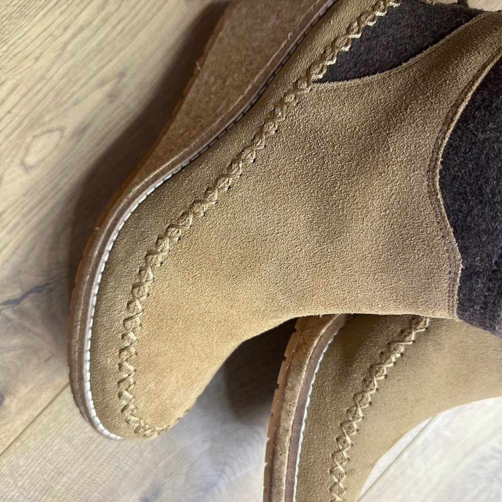 Pendleton Wool Tan Suede Ankle Boots